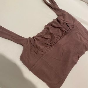 Aritzia brown crop tank top